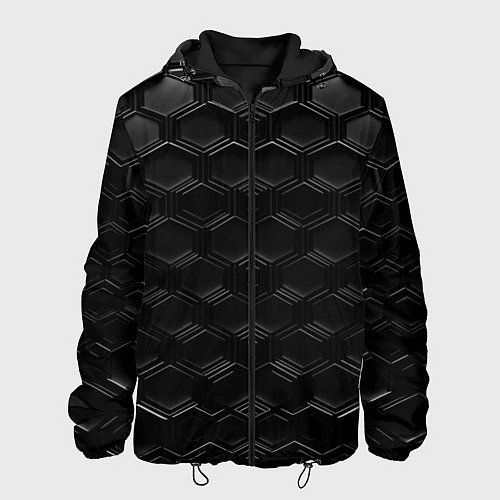 Мужская куртка Чёрные текстуры соты / 3D-Черный – фото 1
