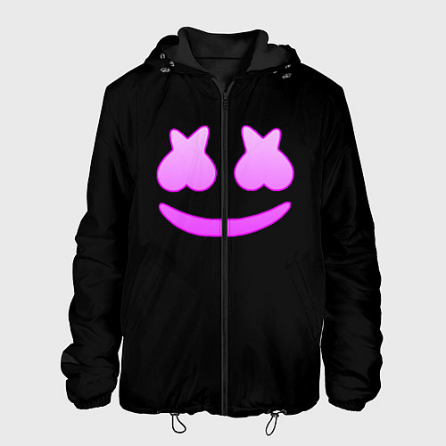 Мужская куртка Маршмеллоу розовый градиент лого / 3D-Черный – фото 1