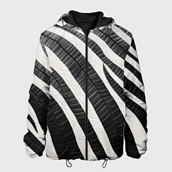 Куртка с капюшоном мужская Зебровые полоски на текстуре, цвет: 3D-черный