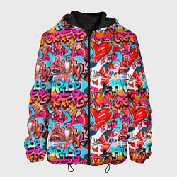 Куртка с капюшоном мужская Hip Hop Graffiti, цвет: 3D-черный
