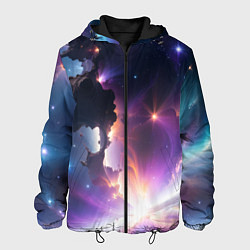 Куртка с капюшоном мужская Космическая вспышка, цвет: 3D-черный