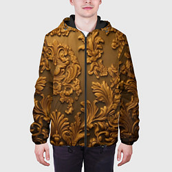 Куртка с капюшоном мужская Темная лепнина золото, цвет: 3D-черный — фото 2