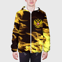 Куртка с капюшоном мужская Имперская Россия желтый огонь, цвет: 3D-белый — фото 2