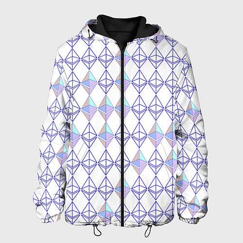 Мужская куртка Криптовалюта Ethereum на белом / 3D-Черный – фото 1