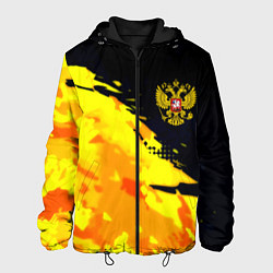 Куртка с капюшоном мужская Имперский герб россии краски, цвет: 3D-черный