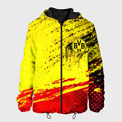 Куртка с капюшоном мужская Borussia color краски спорт, цвет: 3D-черный