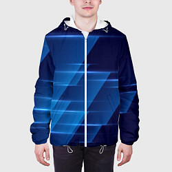 Куртка с капюшоном мужская Blue background, цвет: 3D-белый — фото 2