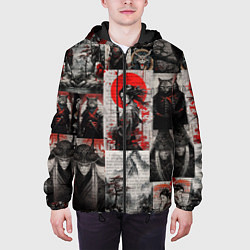 Куртка с капюшоном мужская Japanese samurai art, цвет: 3D-черный — фото 2
