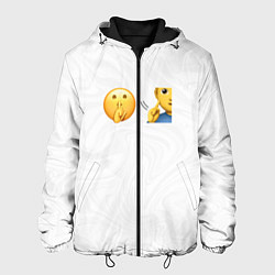 Куртка с капюшоном мужская Мьюнинг эмодзи, цвет: 3D-черный