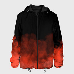Куртка с капюшоном мужская Красный туман на чёрном, цвет: 3D-черный