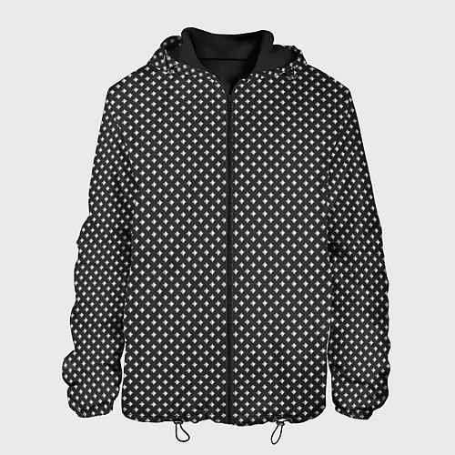 Мужская куртка Черно-белые ромбы / 3D-Черный – фото 1