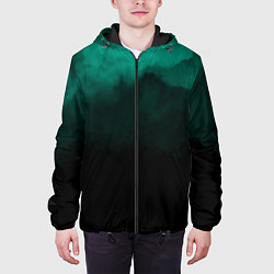 Куртка с капюшоном мужская Зелёный туман на чёрном, цвет: 3D-черный — фото 2