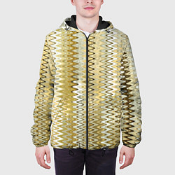 Куртка с капюшоном мужская Золотистый волнистый, цвет: 3D-черный — фото 2
