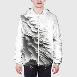 Куртка с капюшоном мужская Имитация оборванной бумаги или ткани на белом фоне, цвет: 3D-белый — фото 2
