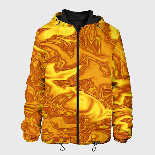 Мужская куртка Абстракция жидкое золото / 3D-Черный – фото 1