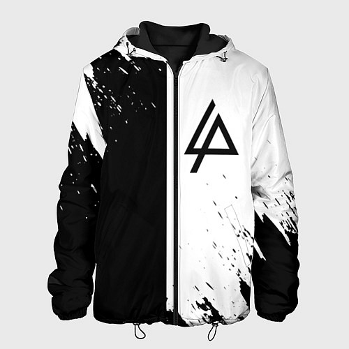 Мужская куртка Linkin park краски чёрнобелый / 3D-Черный – фото 1