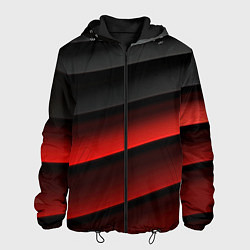 Куртка с капюшоном мужская Черно-красный объемный градиент, цвет: 3D-черный