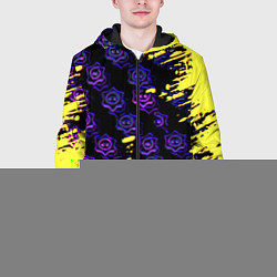Куртка с капюшоном мужская Brawl stars neon mobile, цвет: 3D-черный — фото 2