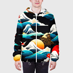 Куртка с капюшоном мужская Японская палитра природы, цвет: 3D-белый — фото 2