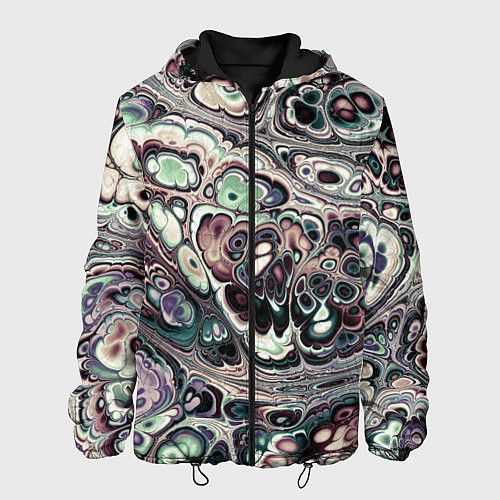 Мужская куртка Абстрактный разноцветный узор / 3D-Черный – фото 1