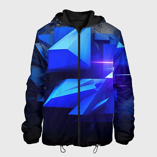 Мужская куртка Black blue background abstract / 3D-Черный – фото 1