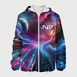 Куртка с капюшоном мужская Mass Effect - N7, цвет: 3D-белый