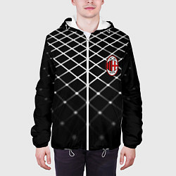 Куртка с капюшоном мужская Милан футбольный клуб, цвет: 3D-белый — фото 2