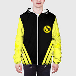Куртка с капюшоном мужская Borussia geometry yellow, цвет: 3D-белый — фото 2
