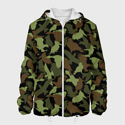 Куртка с капюшоном мужская Разные птицы - камуфляж, цвет: 3D-белый