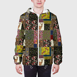 Куртка с капюшоном мужская Пэчворк лесной, цвет: 3D-белый — фото 2
