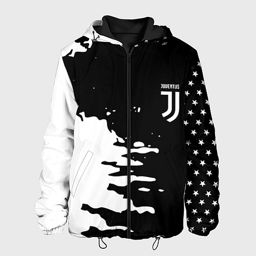 Мужская куртка Ювентус спорт краски текстура / 3D-Черный – фото 1