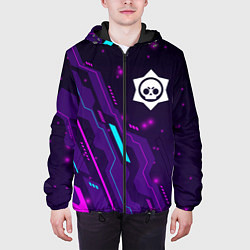 Куртка с капюшоном мужская Brawl Stars neon gaming, цвет: 3D-черный — фото 2