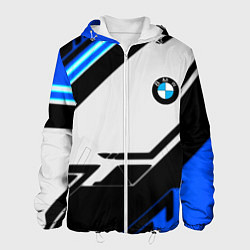 Куртка с капюшоном мужская BMW спортивная геометрия, цвет: 3D-белый
