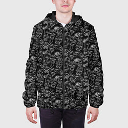 Куртка с капюшоном мужская Черепа с меткой жертвы, цвет: 3D-черный — фото 2