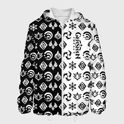 Мужская куртка Genshin Impact - black and white