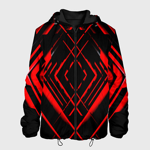 Мужская куртка Красные линии ромб / 3D-Черный – фото 1