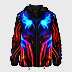 Куртка с капюшоном мужская Неоновый киберкостюм, цвет: 3D-черный