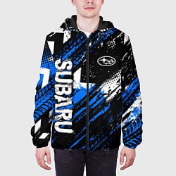 Куртка с капюшоном мужская Subaru - sport style, цвет: 3D-черный — фото 2