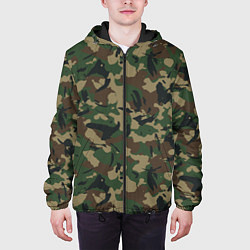 Куртка с капюшоном мужская Классический лесной камуфляж, цвет: 3D-черный — фото 2