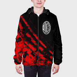 Куртка с капюшоном мужская AC Milan sport grunge, цвет: 3D-черный — фото 2