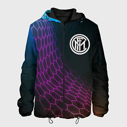 Куртка с капюшоном мужская Inter футбольная сетка, цвет: 3D-черный
