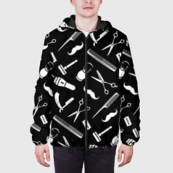Куртка с капюшоном мужская Инструменты парикмахера, цвет: 3D-черный — фото 2