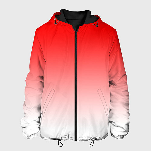 Мужская куртка Красно белый градиент / 3D-Черный – фото 1