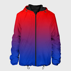 Куртка с капюшоном мужская Красный и синий градиент, цвет: 3D-черный