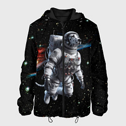 Куртка с капюшоном мужская The dalmatian brave cosmonaut - ai art, цвет: 3D-черный