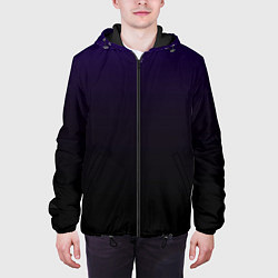Куртка с капюшоном мужская Фиолетово-чёрный тёмный градиент, цвет: 3D-черный — фото 2