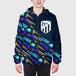 Куртка с капюшоном мужская Atletico Madrid градиентные мячи, цвет: 3D-черный — фото 2