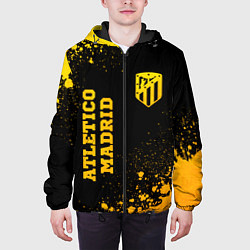 Куртка с капюшоном мужская Atletico Madrid - gold gradient вертикально, цвет: 3D-черный — фото 2