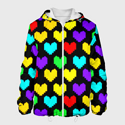 Куртка с капюшоном мужская Undertale heart pattern, цвет: 3D-белый