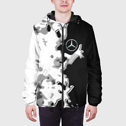 Куртка с капюшоном мужская Mercedes benz sport germany steel, цвет: 3D-черный — фото 2
